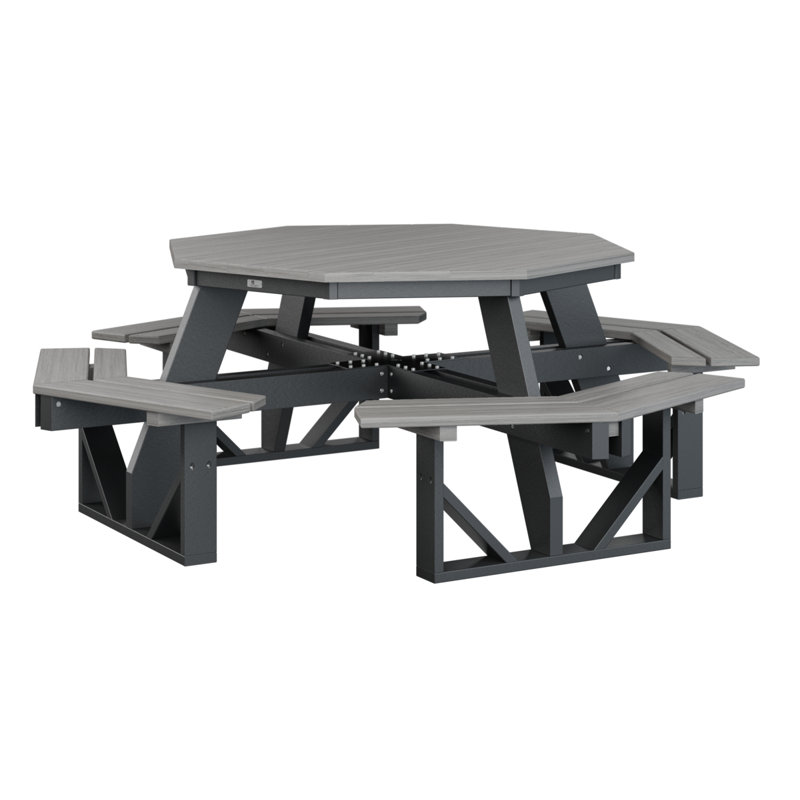 Table de pique-nique Ada, Driftwood Gray Top/Black Base