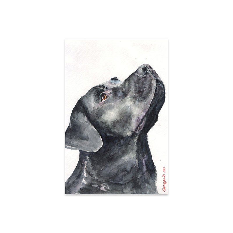 Labrador noir par George Dyachenko - impression sans cadre, H 24 po x l 16 po x P 0,25 po