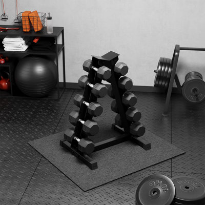 350 LB Rubber Hex Dumbbell Set with Rack - Premium Home Gym Weights for Strength & Full Body Workouts