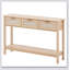 Console en rotin avec 3 tiroirs de rangement, table d'entrée en rotin avec porte coulissante en rotin naturel, table console pour salon, bureau, entrée ou mur de télévision