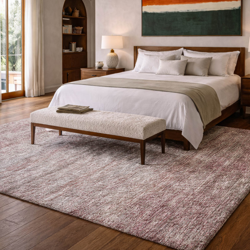 Tapis à poils longs lavable à la machine de qualité supérieure Dream, Bourgogne, 8 pi x 10 pi