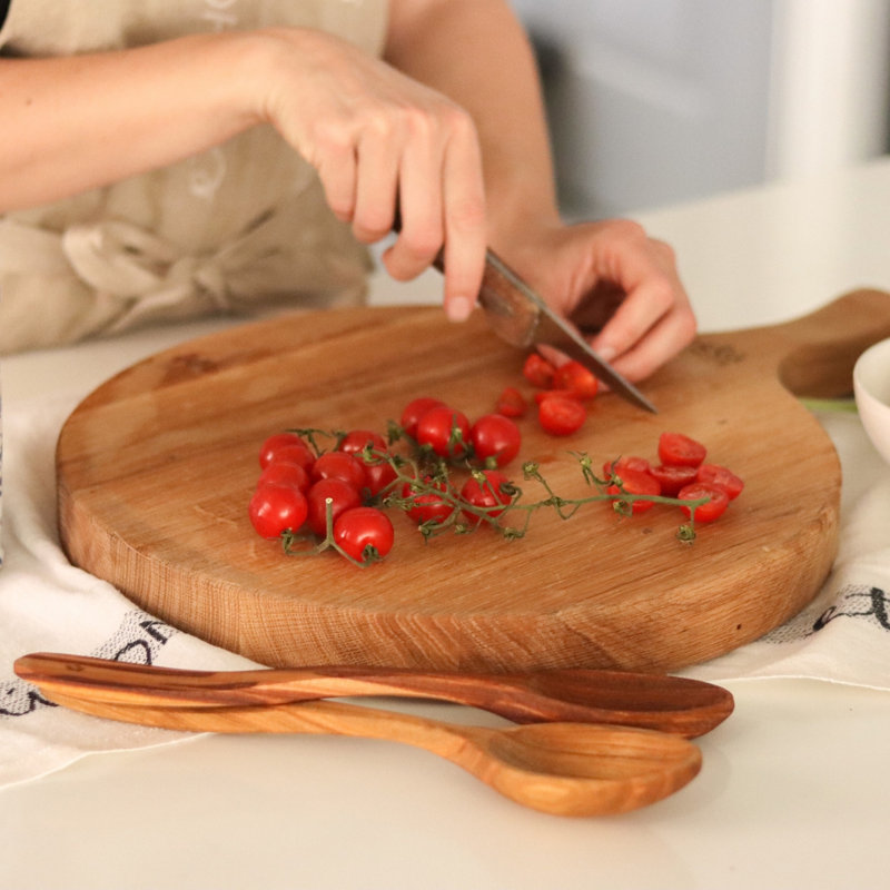 Euro Large Serving Spoon Set, Fruitwood