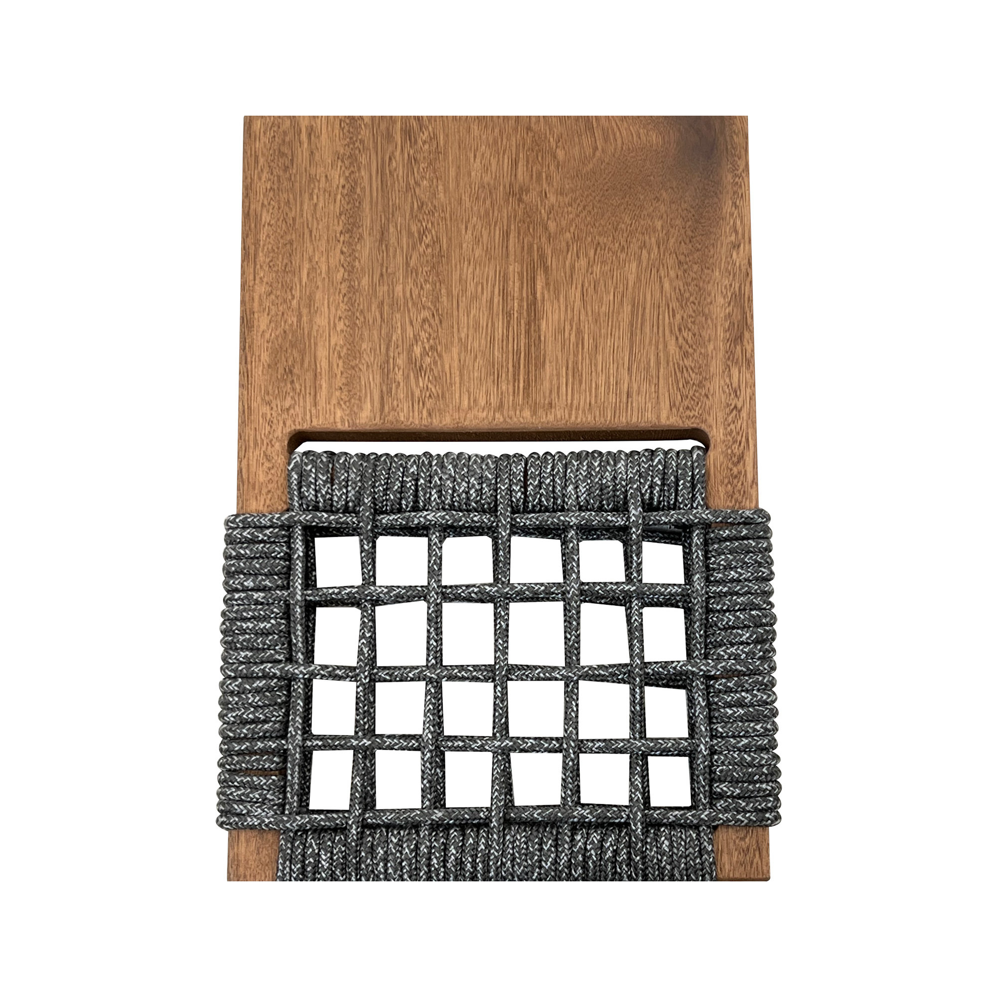 Outdoor Brayson Rocking Solid Wood Chair, Umber Brown/Gray Rope