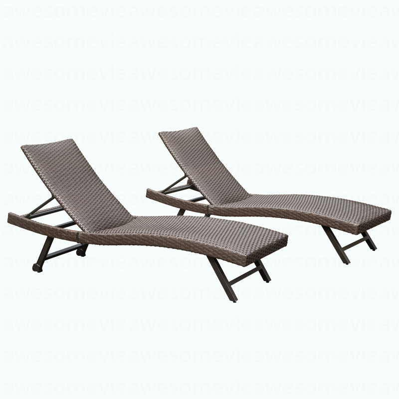 Chaise longue d'extérieur en osier 2 pièces