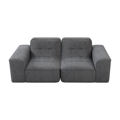 Modern Compression Sectionals, 83.6 Inch Chenille Tufted Sofa For Home