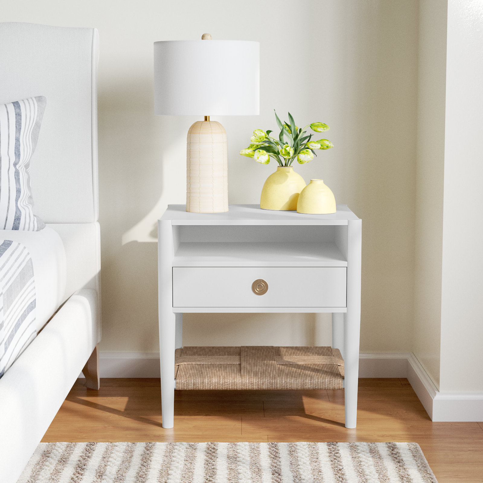 Madeline 1 - Drawer Nightstand, White