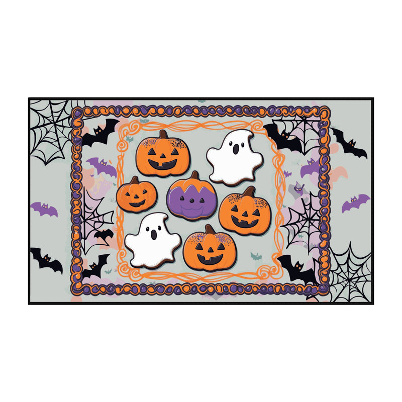 Tapis de vacances d'Halloween The Holiday Aisle®, Tapis de couloir 2 pi x 4 pi