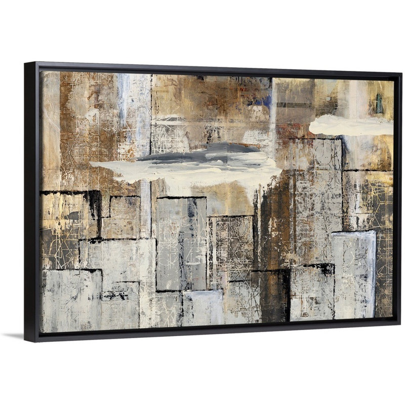 «City Workings II» par Tyson Estes, impression sur toile, Cadre flottant noir, H 34 po x l 50 po x P 1,75 po