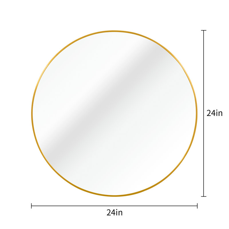 Miroir de salle de bain 24 po., Doré, 24 po x 24 po