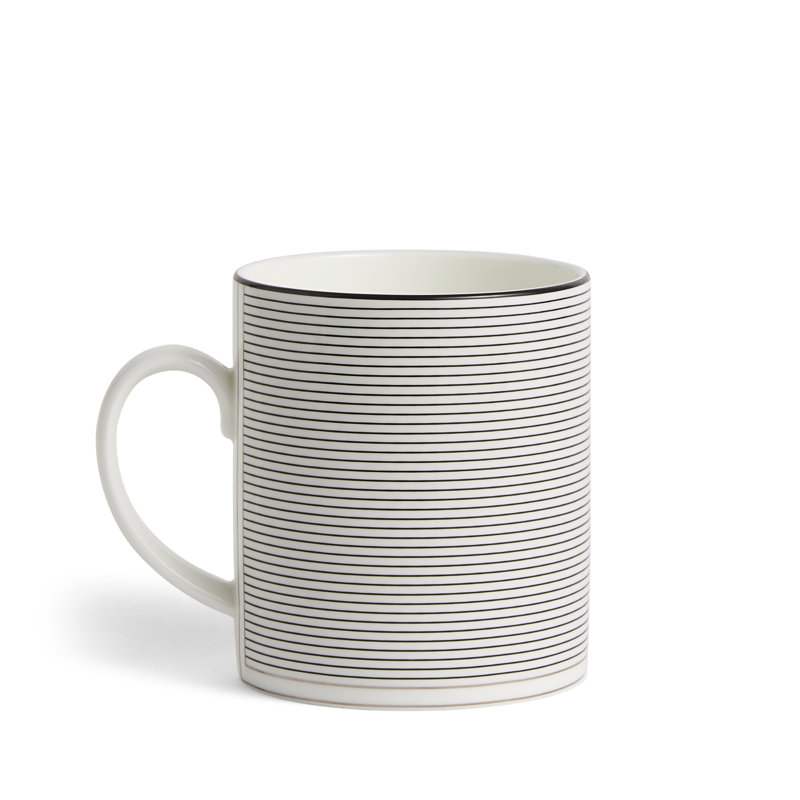 Vera Wang Luxe Graphite 15.5floz Mug, Stripe