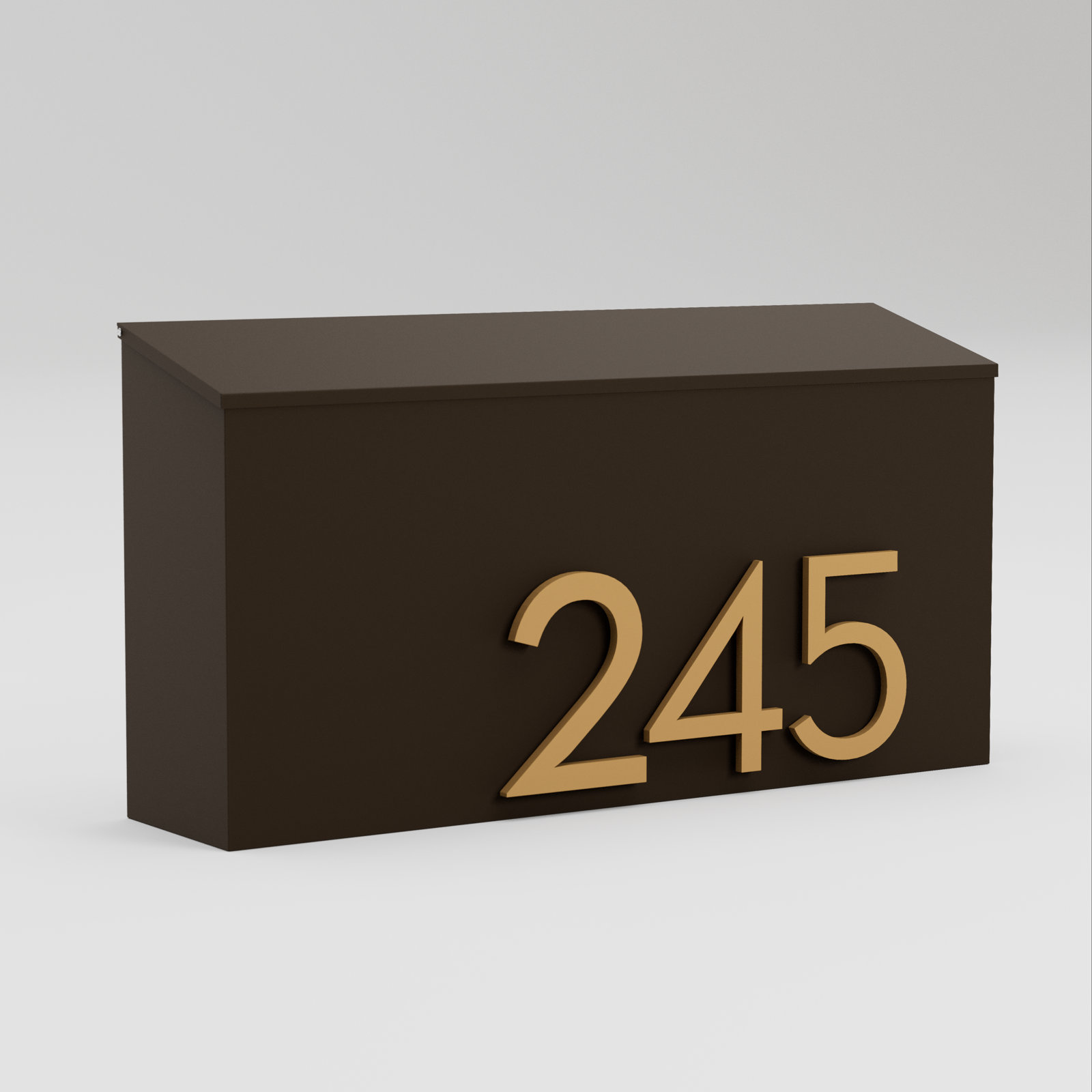 The OG Wall Mounted Steel Mailbox, Brown, Brass, Yes