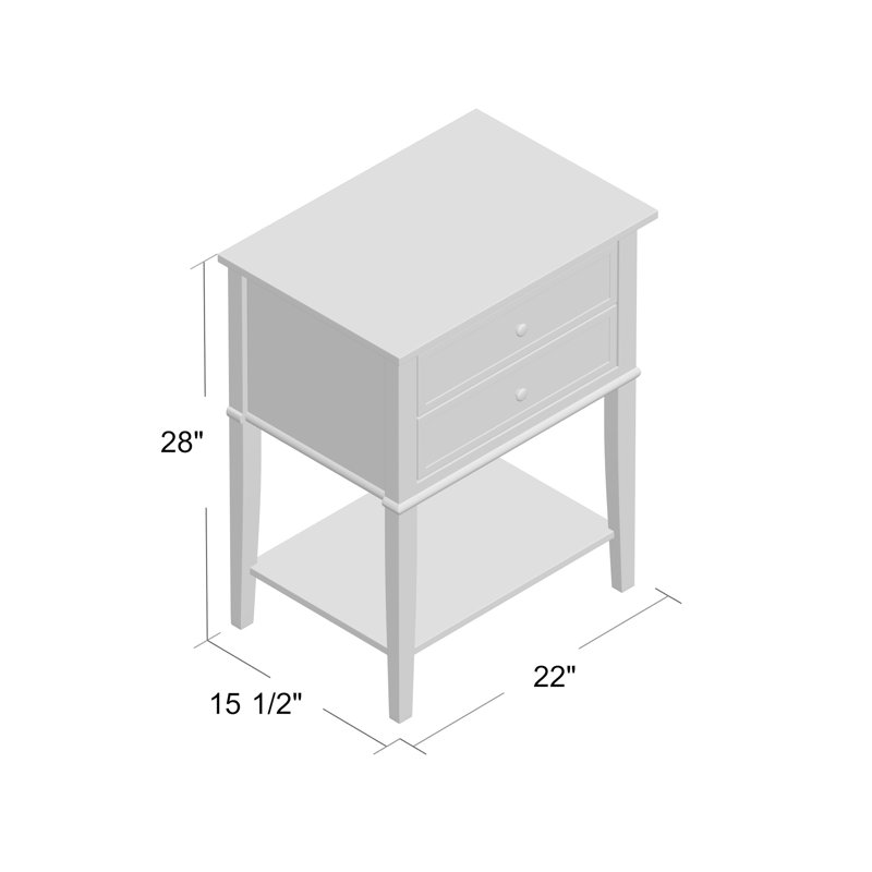Dmitry 2-Drawer End Table with Storage, Purple