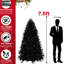 Arbre de Noël noir de 8 pi, 600 lumières à DEL blanches, 2486 pointes Pe +, branches articulées, structure de décorations de fêtes, ornements-65207153