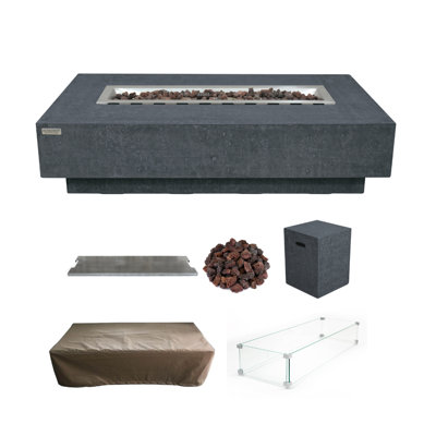 Hampton Propane Fire Table Includes Burner Lid, Wind Guard & Propane Tank Cover