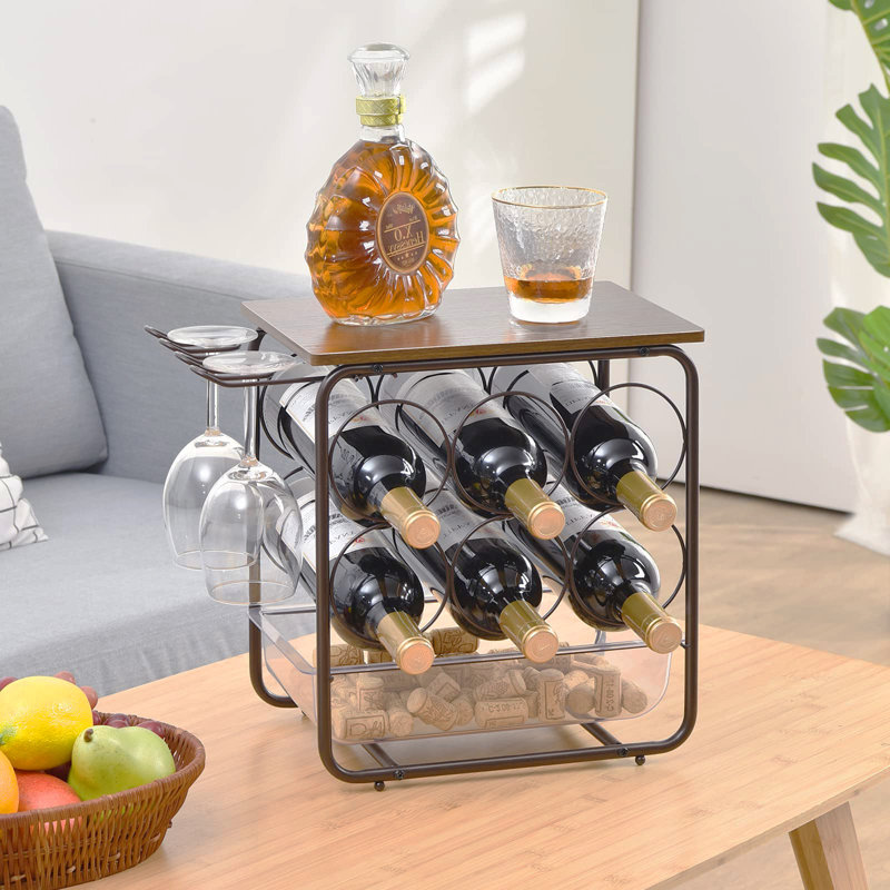 Aivo 6 Bottle Tabletop Wine Bottle Rack in