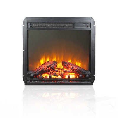 Ultra-Thin Electric Fireplace Insert With Realistic Flame And Log Set, Overheating Protection For Safe And Cozy Heating
