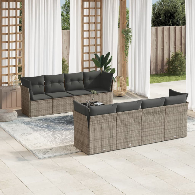 Vidaxl Garden Sofa Set Grey, Dark Grey