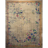 Light Soft Gray Color Big Size Antique Chinese Art Deco Carpet