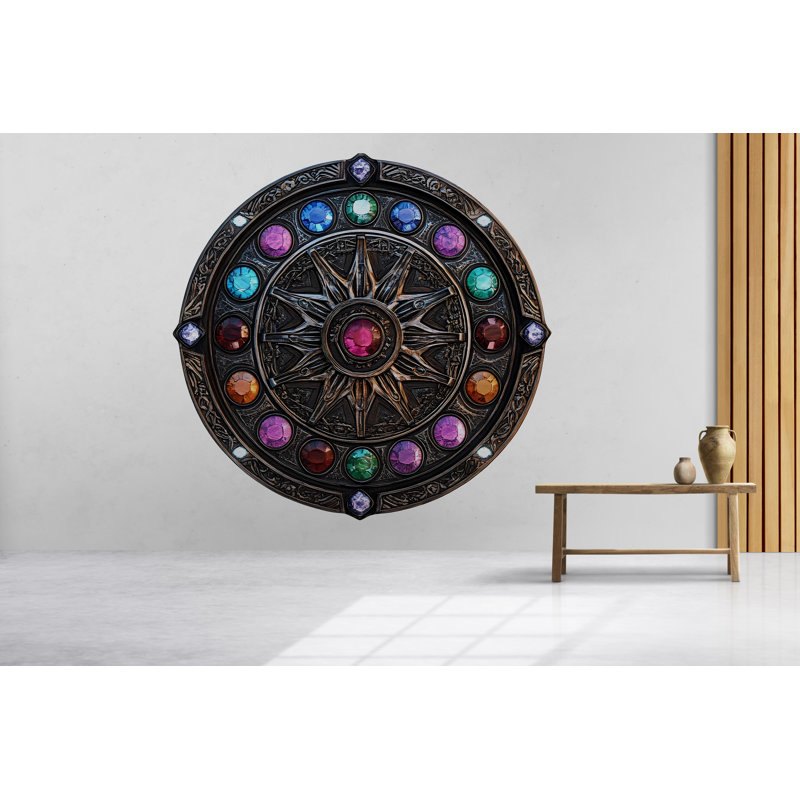 Art mural mystique, boussole mystique, décor de rune joyau, art mural gothique fantastique 434Mv, H 20 po x l 20 po