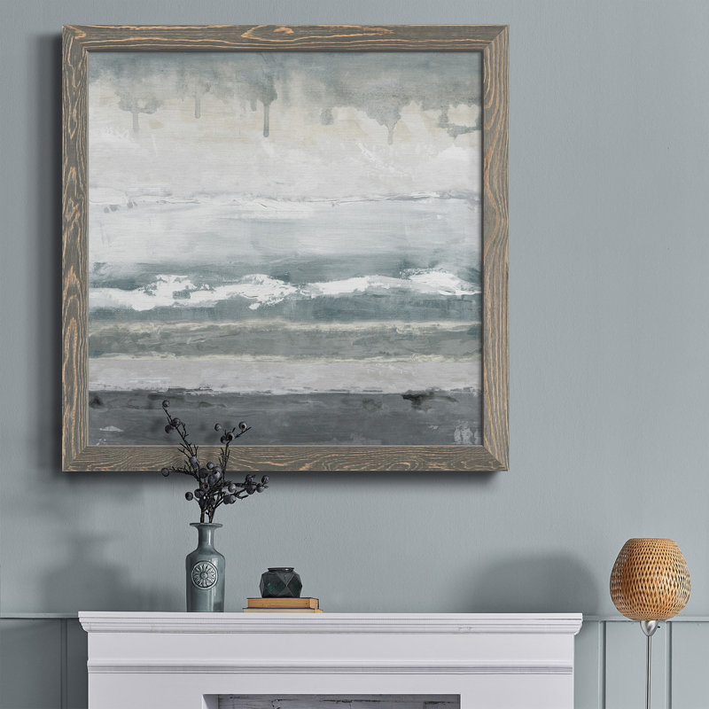 «Crashing Tide» par Karolis Janusil - impression sur toile tendue, Encadré gris, H 27,5 po x l 27,5 po x P 1,5 po