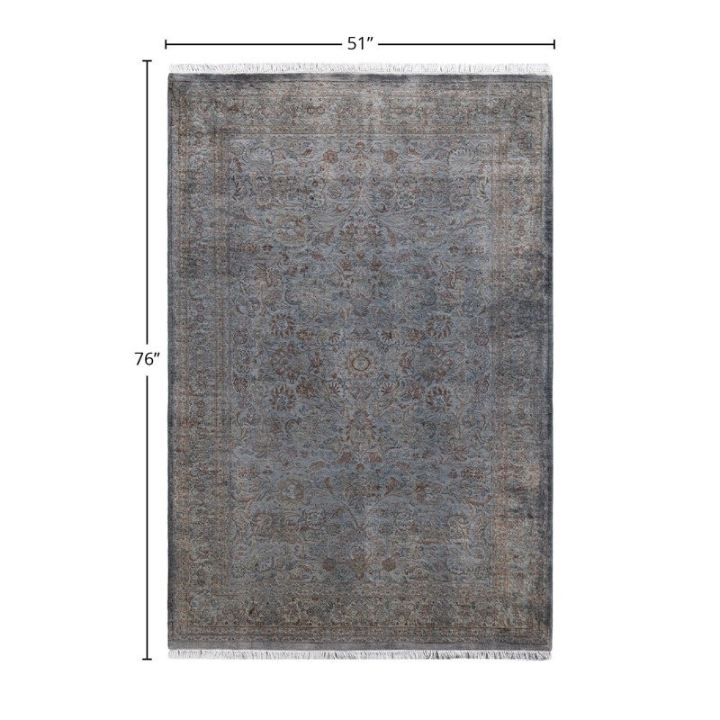 Overyed One-of-a-Kind Rectangle 4'3" X 6'4" Hand Knotted Area Rug