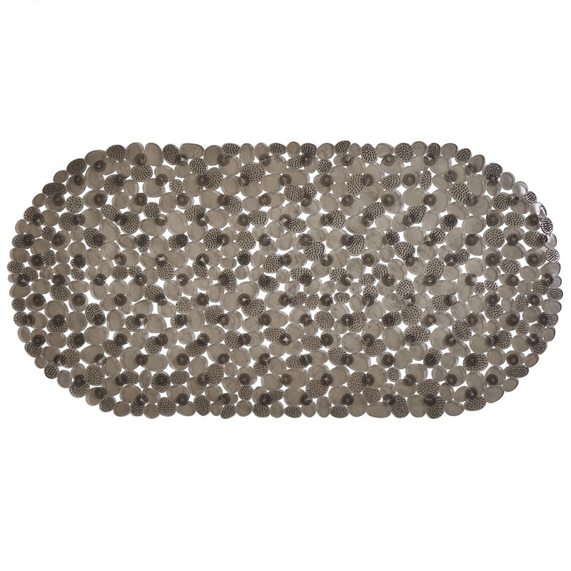  Extra Long Massaging Texture Design Bath Mat in Smoke, Gray Brown
