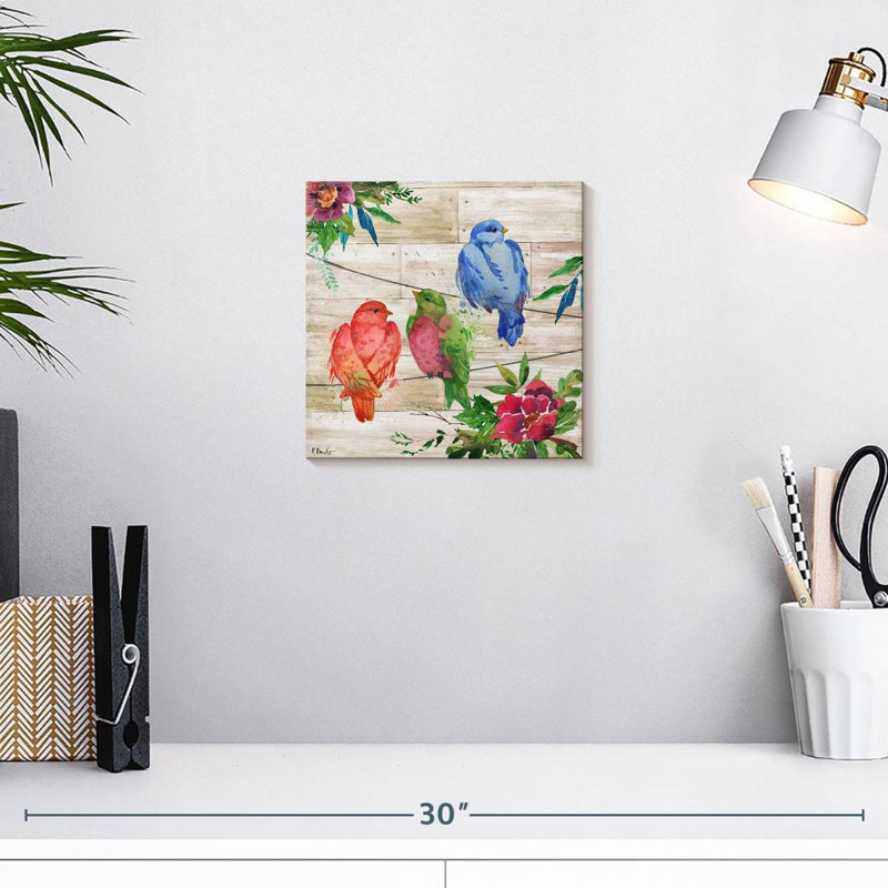 Abloom Birds I, 10" H x 10" W