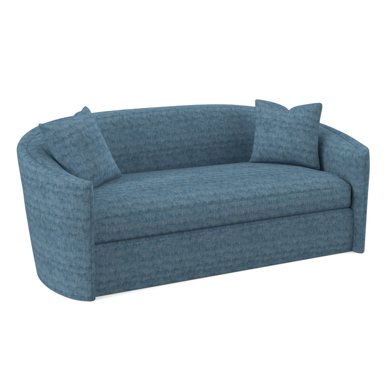 Aurora Boucle and Velvet Sofa, Edworth Ocean Viscose