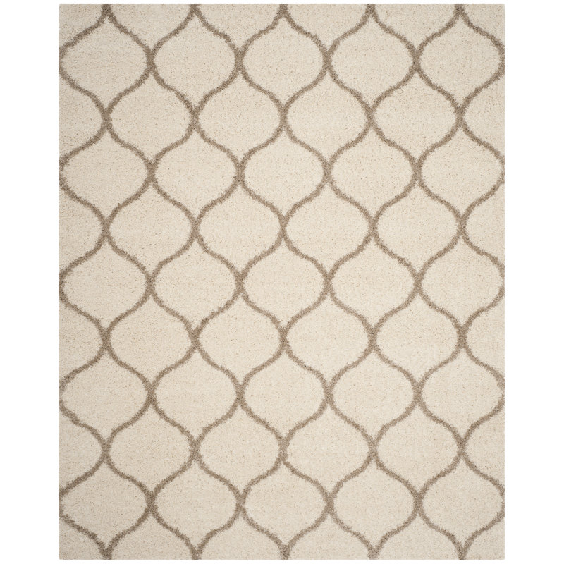 Tapis à poil long Tate Hudson, Rectangle 8 pi x 10 pi, Ivoire/beige