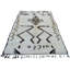 Tapis unique brun, brun clair et gris de 3 pi 6 po x 5 pi 9 po des années 1980