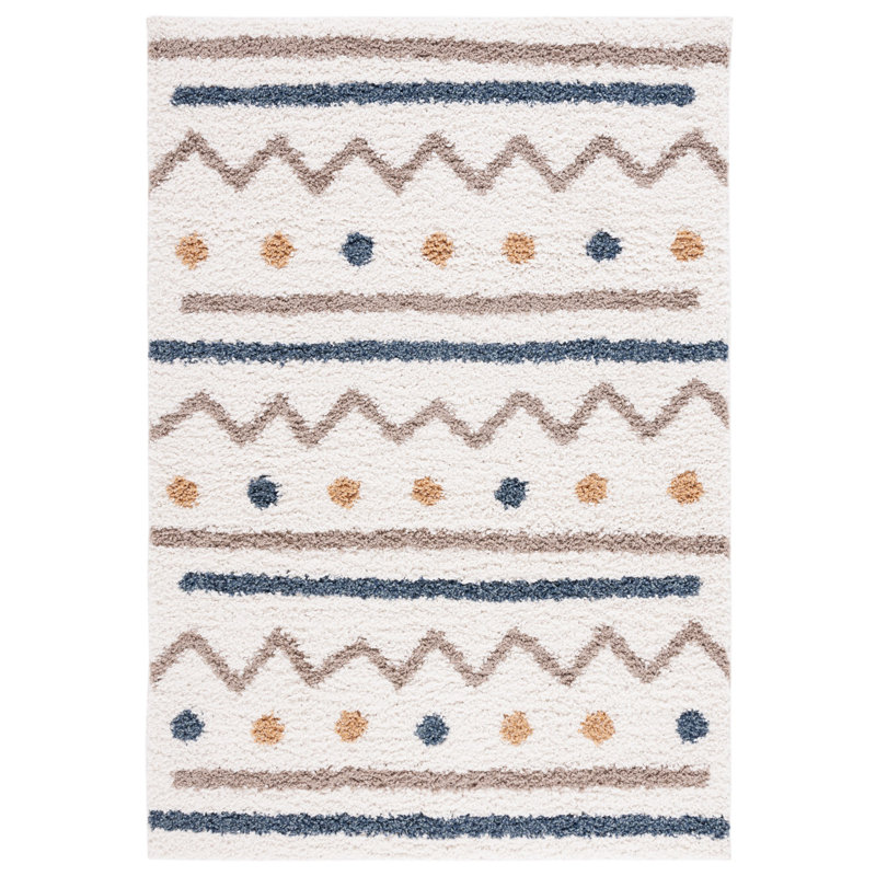 Eymy Shag Abstract Indoor/Outdoor Rug, Rectangle 5'3" x 7'6"