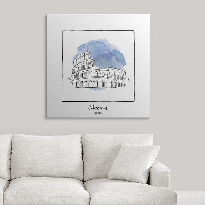 « colosseum-brushstroke édifices », impression, H 35 po x l 35 po x P 1,5 po, Toile