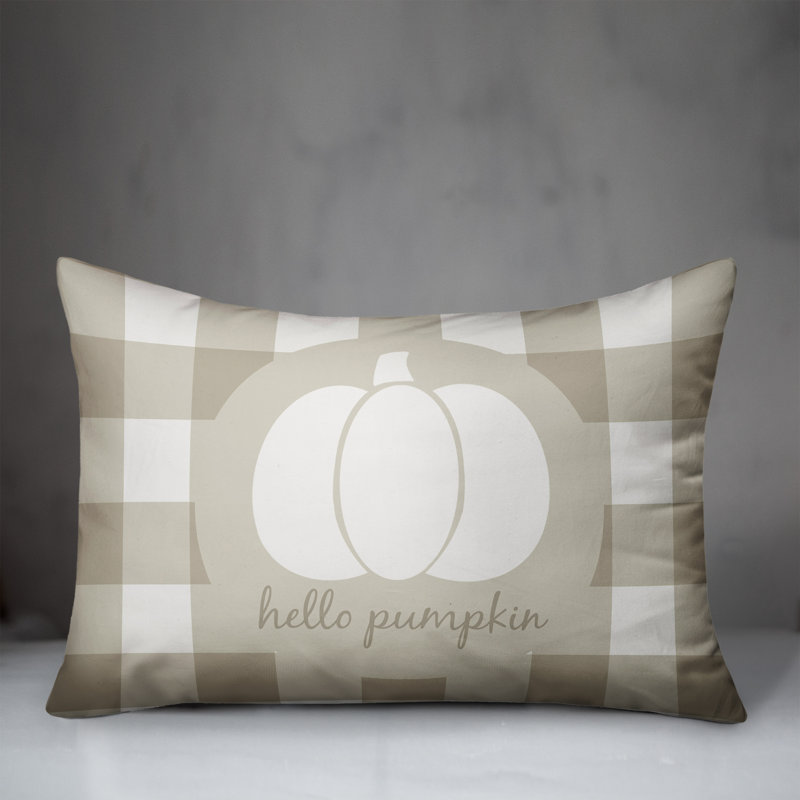  Hello Pumpkin Buffalo Rectangular Pillow Cover & Insert