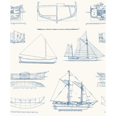 Yuki Osada Yacht Club 33' L x 20.5" W  Wallpaper Roll