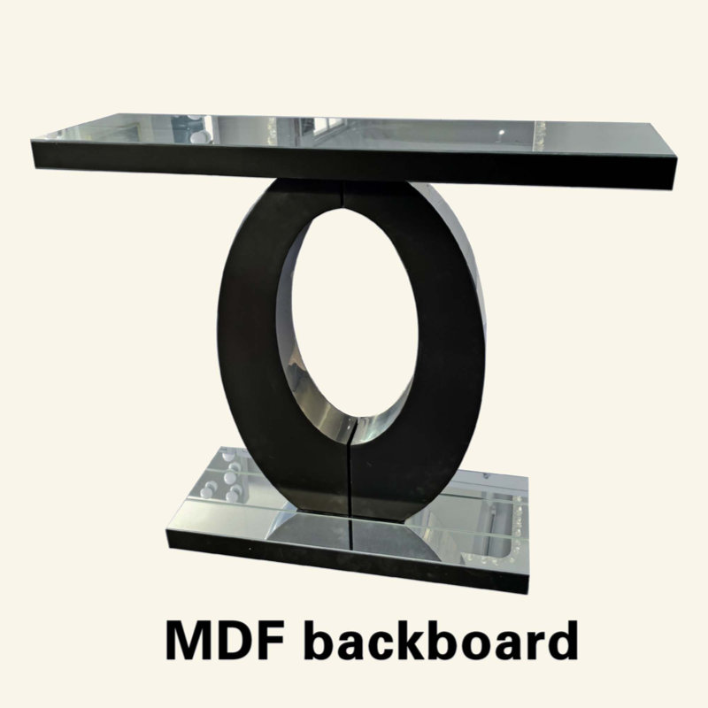 Grande console à miroir en forme d'olive avec miroir