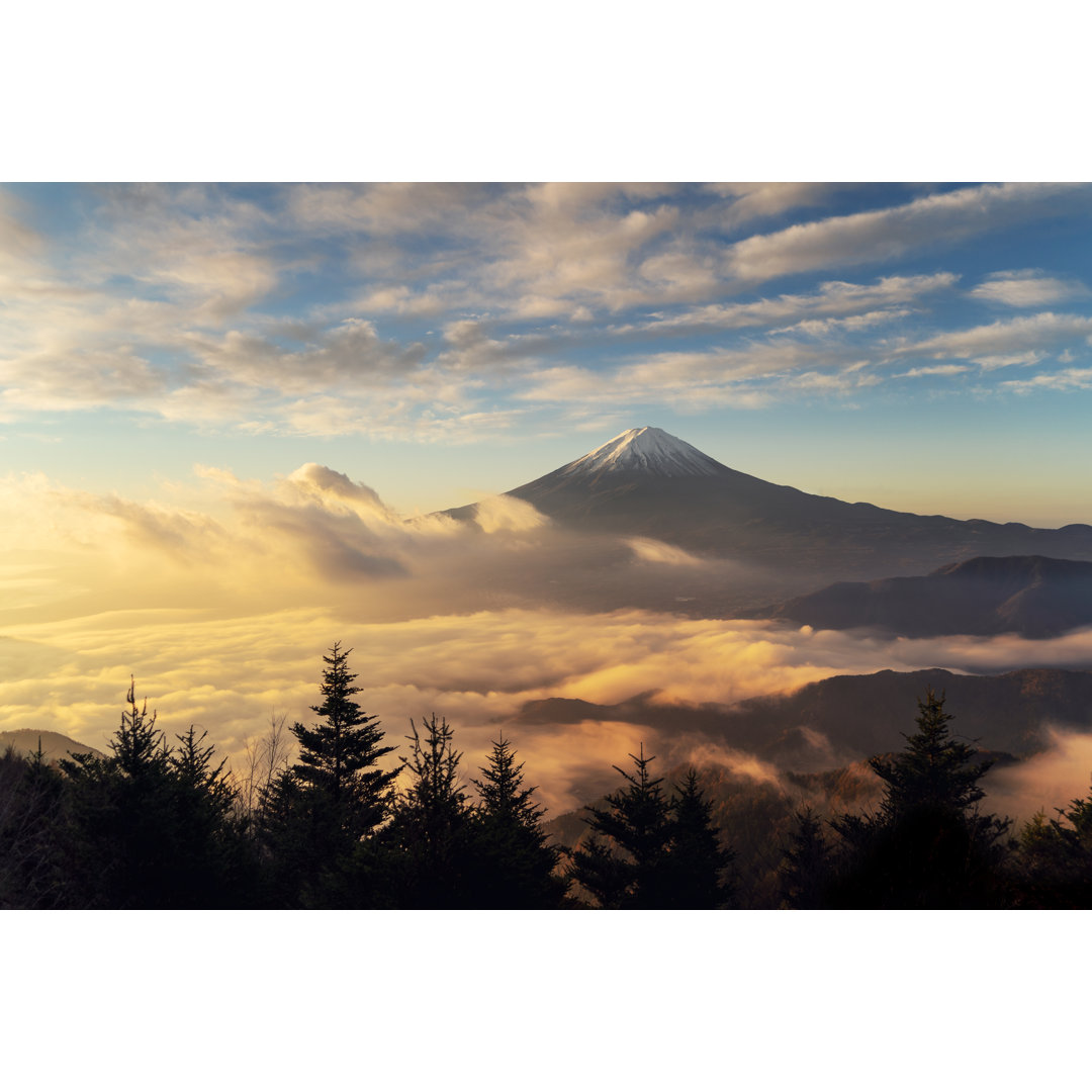 Berg Fuji bei Sonnenaufgang - Druck