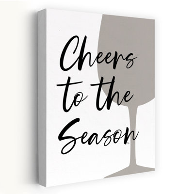 Festive Wine Cheers Minimalist Wall Art Print by Martina - Wrapped Canvas Print