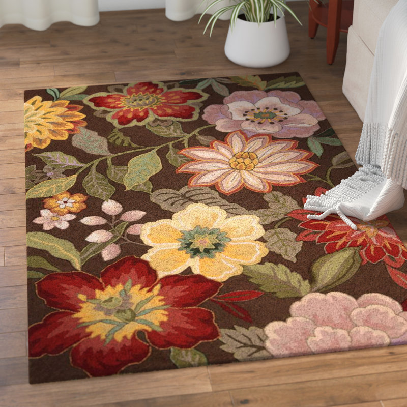 Floral Hand Woven Area Rug, Rectangle 152 x 229cm
