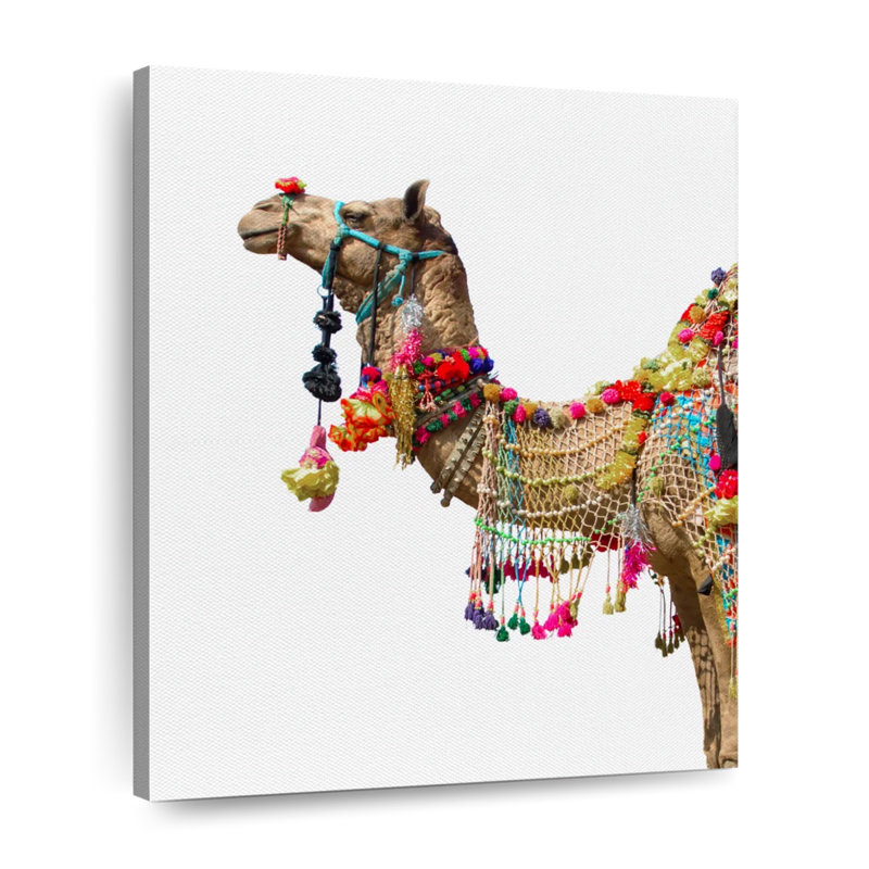 Chameau traditionnel sur toile, H 20 po x l 16 po