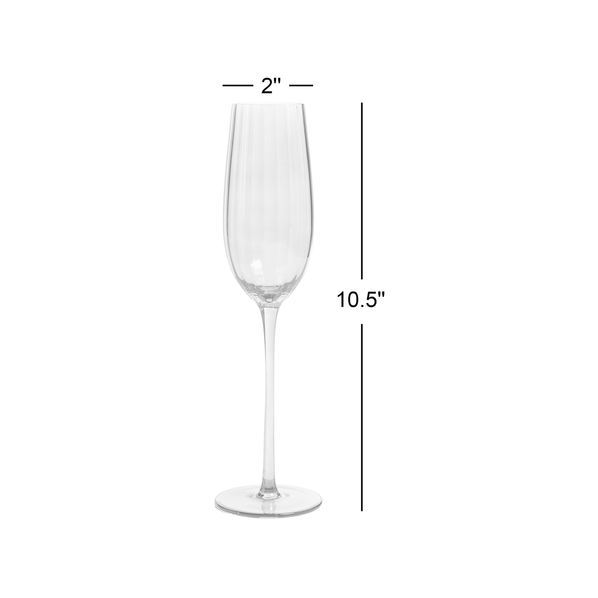 Malden Optic Champagne Flutes, Set of 4, Smoke