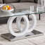 Table basse avec plateau en panneau de fibres à densité moyenne de style contemporain avec base blanche - Convient aux salons et aux salons, les dimensions du produit sont de 47,2 x 25,6 x 17,8 pouces.