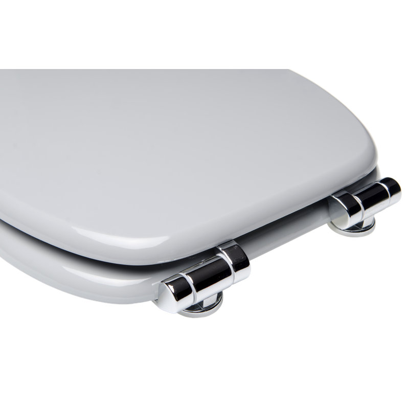 Soft Close Elongated Toilet Seat, Grey