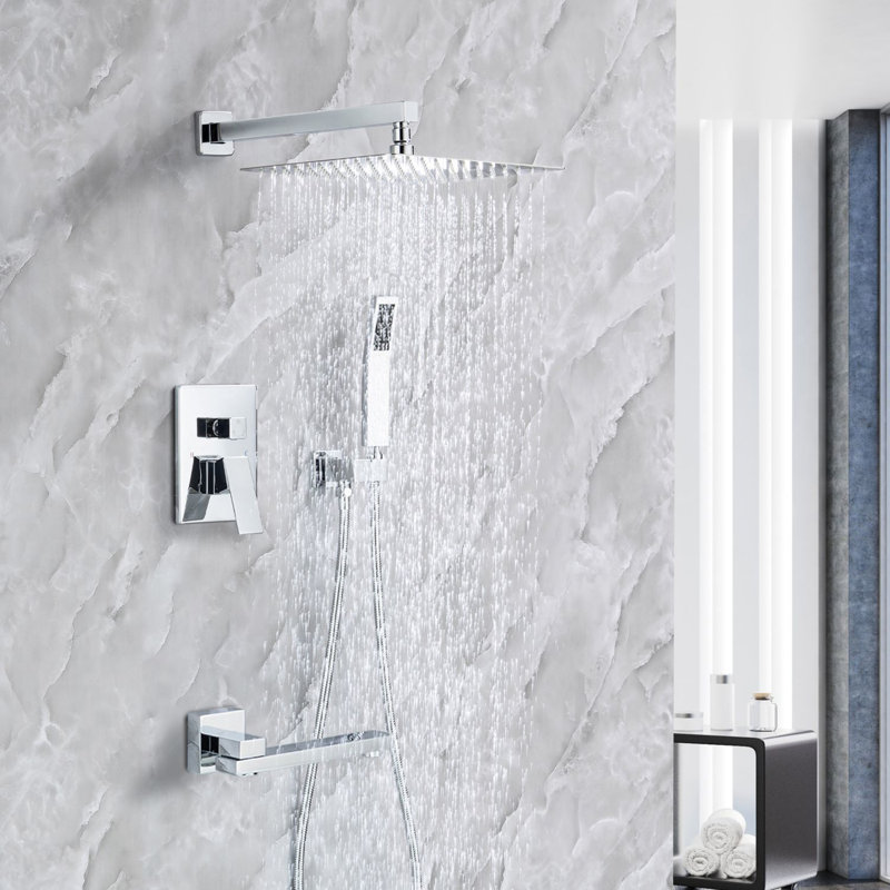 Système de douche complet avec valve brute, Chrome poli