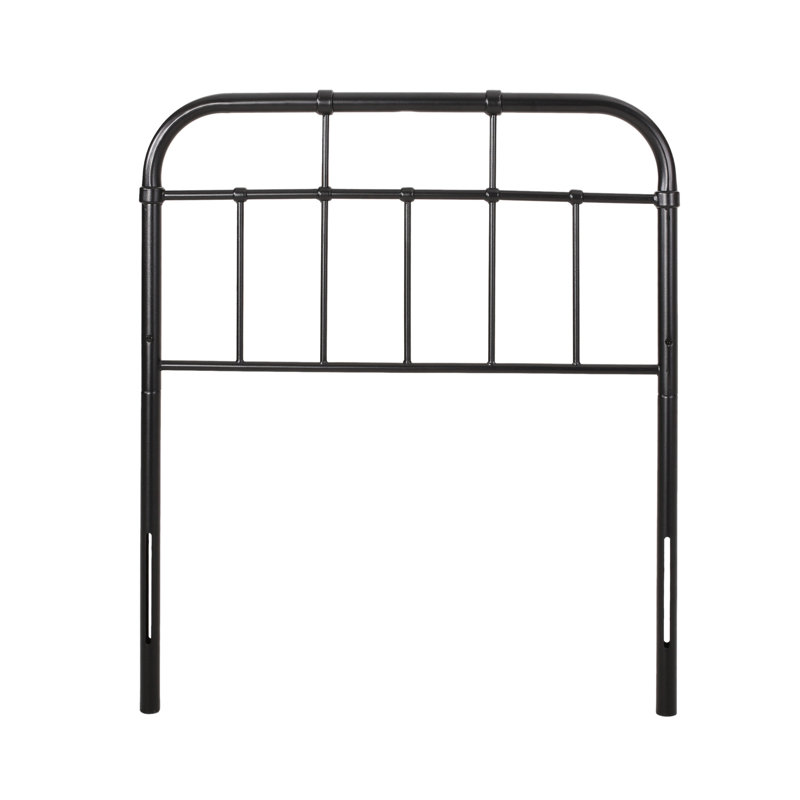 Tête de lit industrielle simple en fer avec structure passepoilée et noir mat pour la conception de chambre à coucher de style chambre à coucher, finition décorative