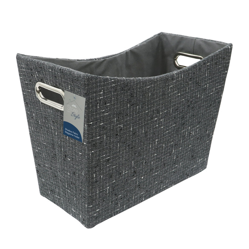 JVL Fabric Decorative Basket, Shadow