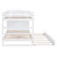 Lit superposé double au-dessus de double avec lit gigogne simple et escalier, cadre de lit blanc pour enfants et adolescents-117987563