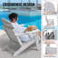 Adirondack Chair Plastic Set Of 2 All-Weather Folding Fire Pit White