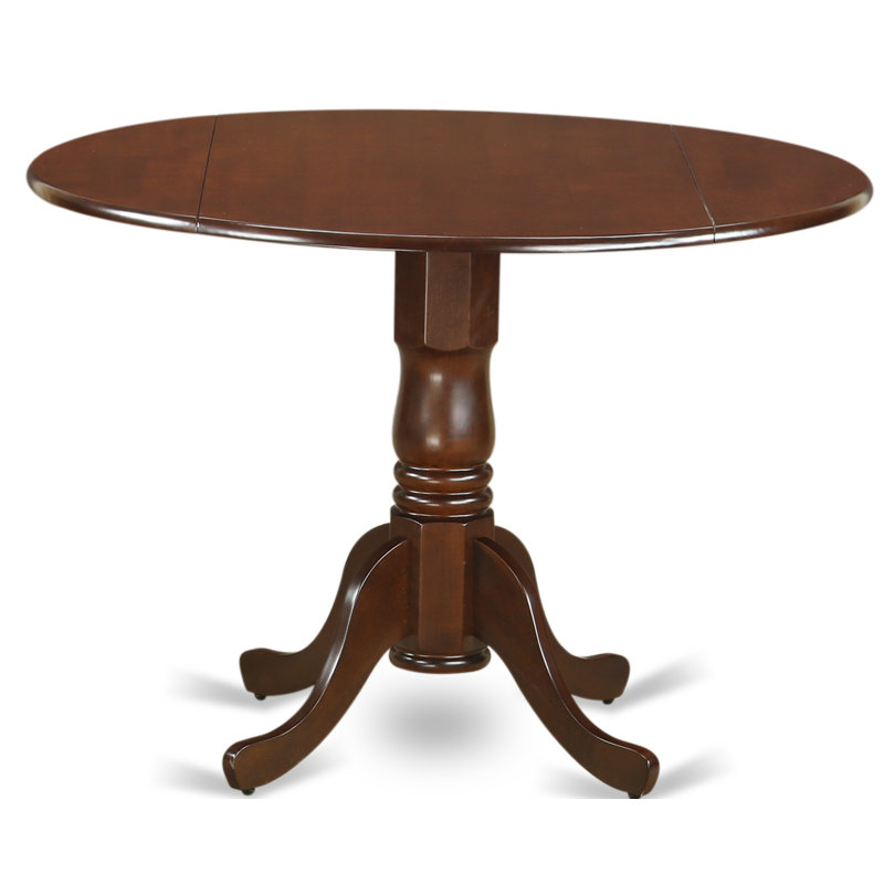 5 Piece Dining Room Table Set Includes a Round Dining Table with Dropleaf and 4 Wood Seat Chairs, 42x42 Inch, Mahogany