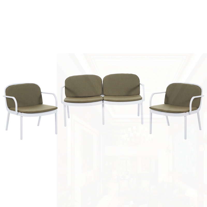 Ensemble de chaises d'extérieur 3 pièces PP, Blanc