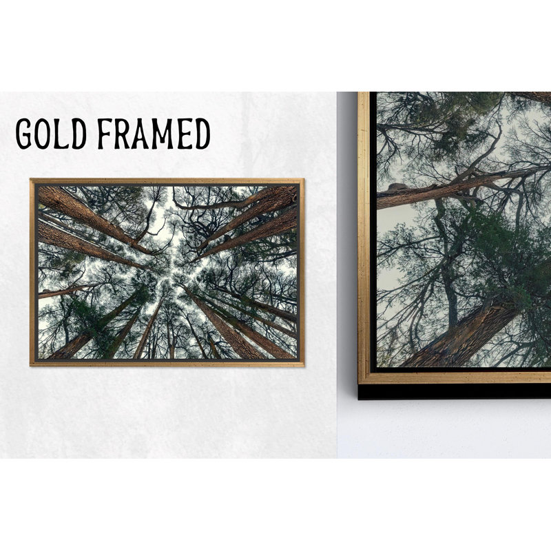 Cadeau personnalisé pour petite fille: impression sur toile de paysage de forêt, 1P or encadré
